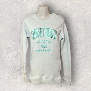 Tsunami Surf Shop Women's Small Teal Sunset Beach Tunic Sweatshirt Tourist